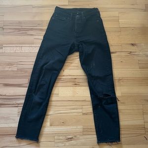 Washed Black High Waisted Straight Leg Wedgie Levi’s